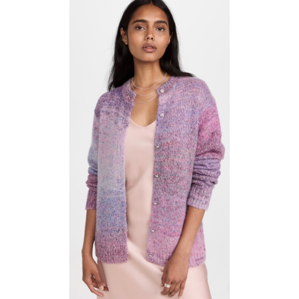 Dannijo mystical sequin cardigan in pink purple